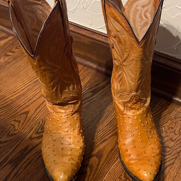 Ostrich Skin Cowboy Boots - Picture 3 of 5
